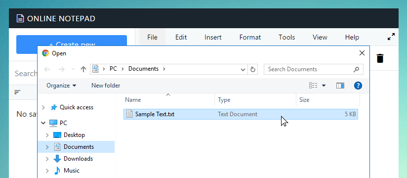 Open file dialog in Dipinfo